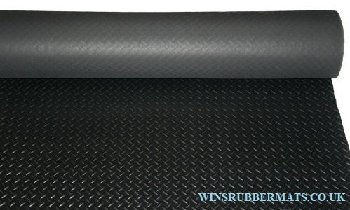 Checker Plate Black Rubber Matting from WINSRUBBERMATS