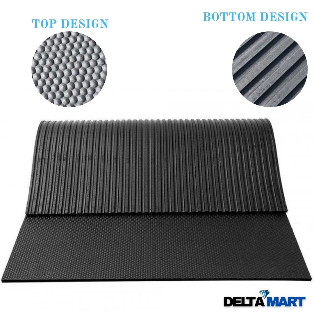 Rubber Gym Mat 6ft x 4ft (183 x 122cm) x 12mm – Hammer Top Design