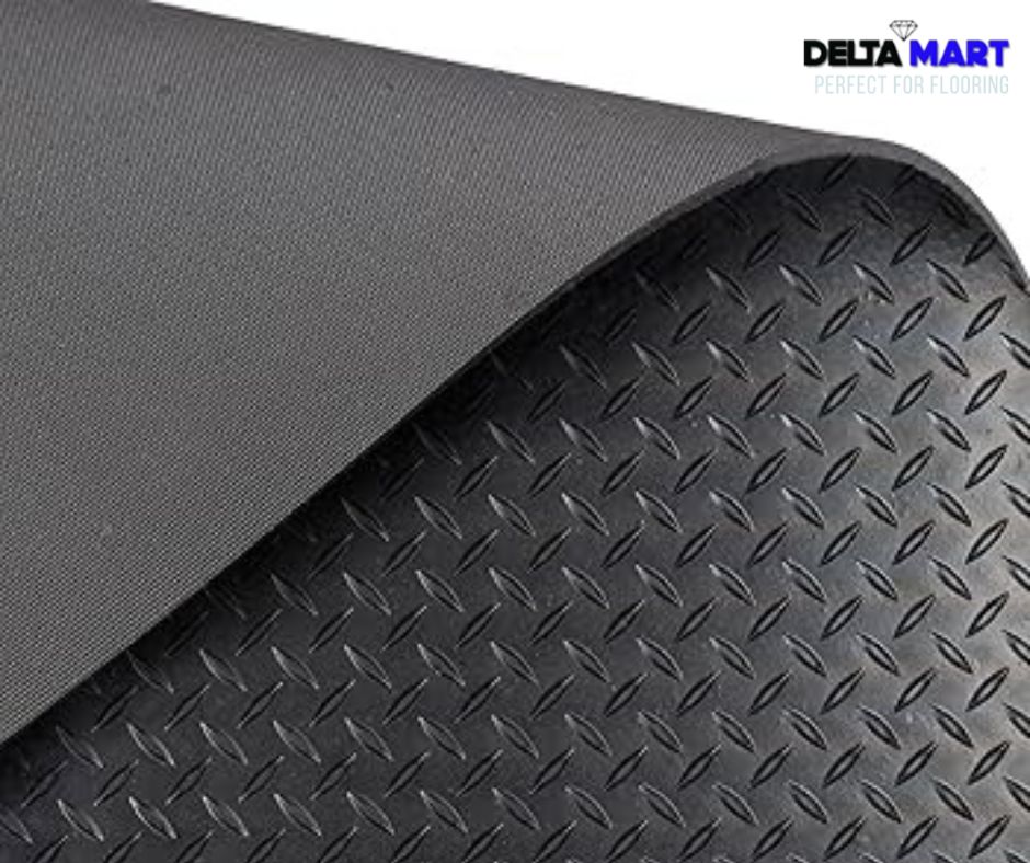 Checker Diamond Plate Rubber Flooring Roll – 1.8m Wide to 10m Long