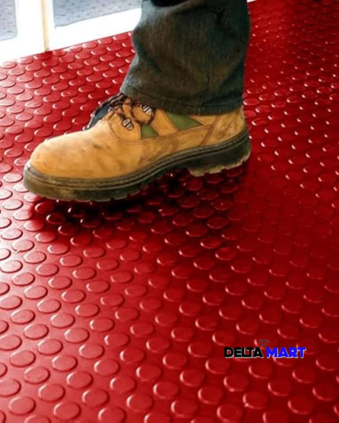 3mm Red PVC Coin Flooring Roll 1.2m – Easy-Clean Floor Covering